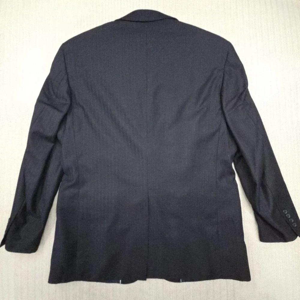 Geoffrey Beene Blazer Mens 44R Gray Pinstripe Two Button Suit Jacket Classic Fit